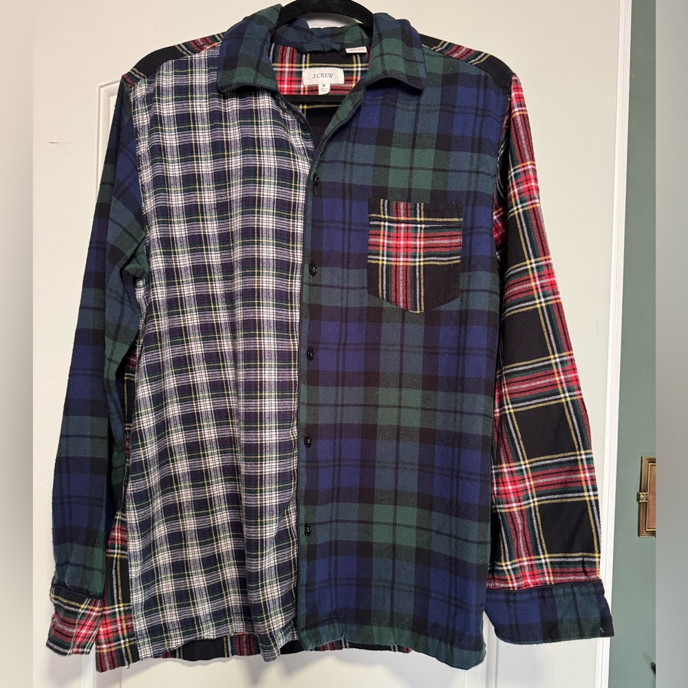 J.Crew Mixed Plaid Long Sleeve PJ Shirt